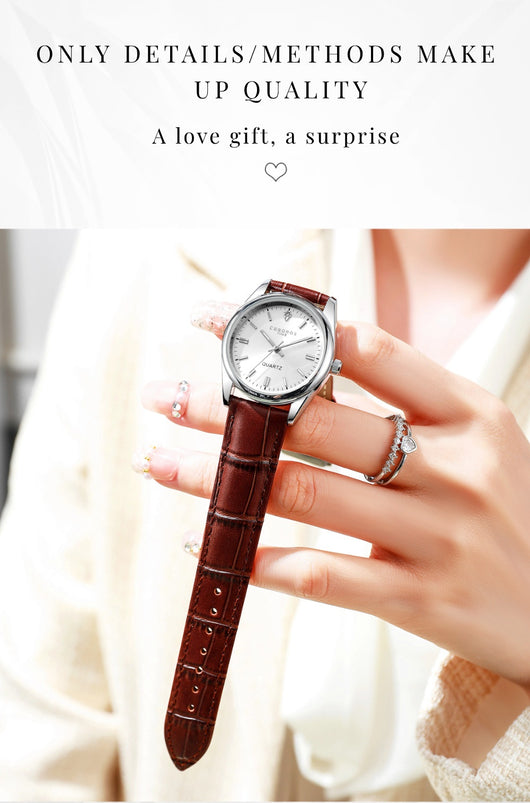 Reloj de Pulsera para Mujer con Correa de Cuero Genuino y Movimiento de Cuarzo Luminoso - Image 12
