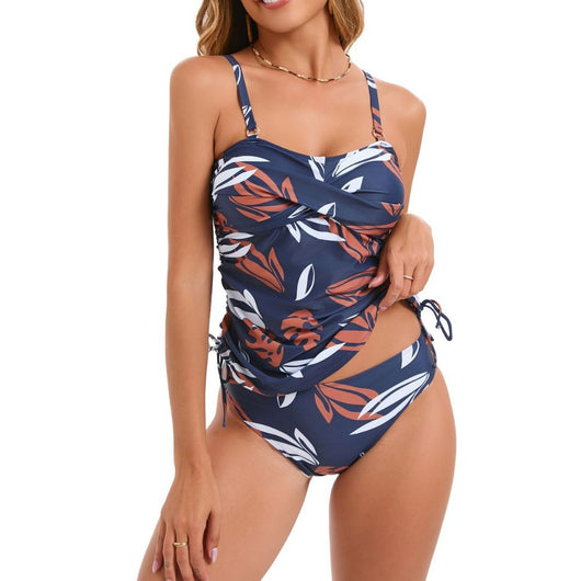 Traje de Baño Dos Piezas con Falda Estampada para Mujer - Image 3