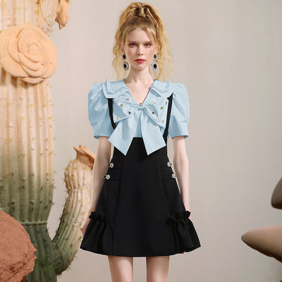 Camisa de Moño Entallada con Detalles de Perlas - Image 4