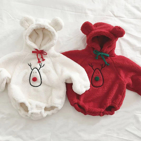 Pijama Enterizo con Capucha y Forro Polar para Bebé