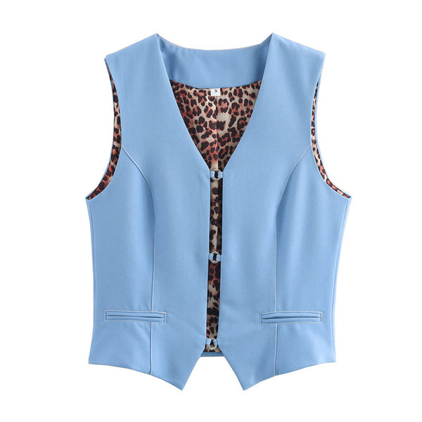 Chaleco Denim Elástico de Color Liso sin Mangas - Versátil y Moderno