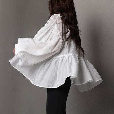 Blusa Elegante con Mangas Abullonadas y Volantes - Image 8