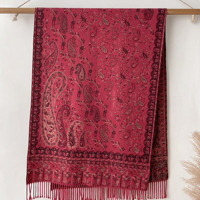 Pañuelo Étnico Retro con Estampado Jacquard y Motivos Paisley - Image 7