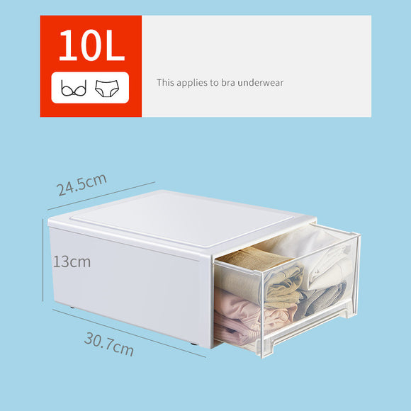 Caja Organizadora de Plástico Reforzado con Cajones y Tapa Transparente