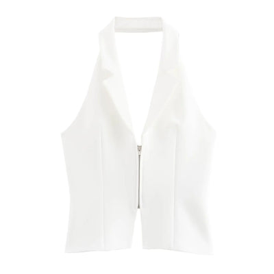 Blusa Escotada sin Espalda con Diseño de Cierre y Ajuste Ceñido - Image 9