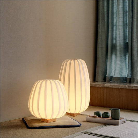 Lámpara de Mesa de Madera Estilo Japonés - Luz Cálida para Dormitorio y Estudio