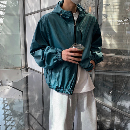 Chaqueta Deportiva Suelta con Capucha - Manga Larga Moderna para Hombre - Image 9