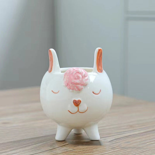 Maceta Decorativa Pintada a Mano con Diseños de Animales para Plantas - Image 5