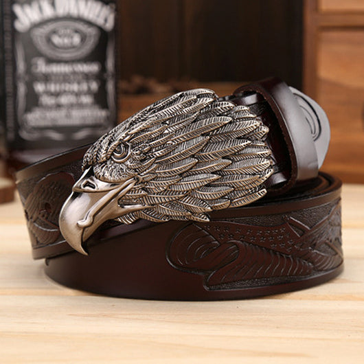 Cinturón de Cuero Genuino con Hebilla Águila - Estilo Casual Premium - Image 15