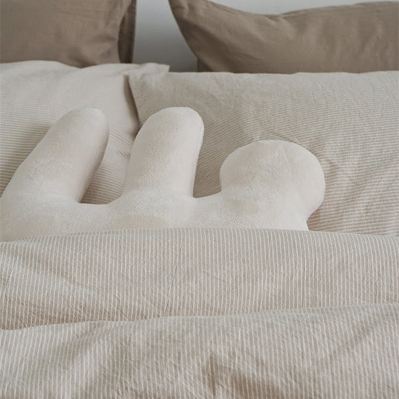 Almohada Decorativa Geométrica de Peluche Crema Premium