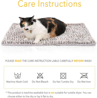 Light gray fluffy pet sleeping mat with a black and white French Bulldog sitting on it. Measures 27.5x18.5 inches. - Image 12