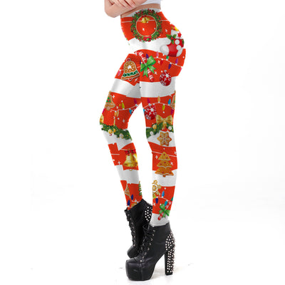 Leggings Ajustados con Estampado Digital Navideño para Mujer - Image 4