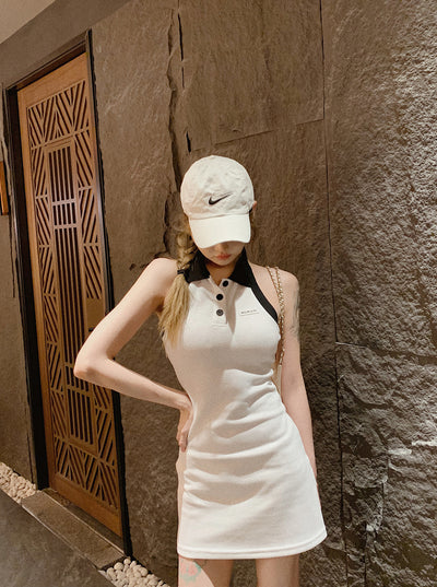Vestido Halter Blanco Versátil - Falda Polo con Bolsa Incorporada - Image 10