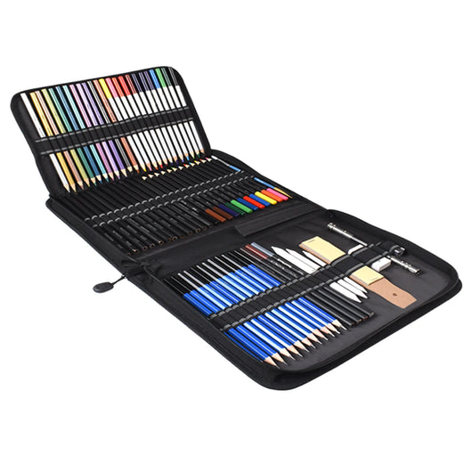 Set de 72 Lápices de Colores Profesionales con Carboncillos y Pinceles para Dibujo Artístico - Image 9
