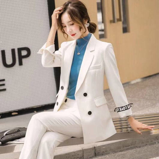 Blazer Blanco Elegante de Manga Larga para Mujer - Image 4