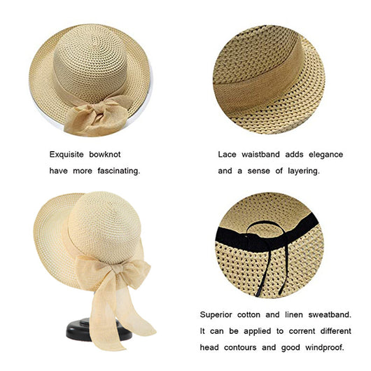 Sombrero de Playa Plegable con Moño para Mujer - Image 28