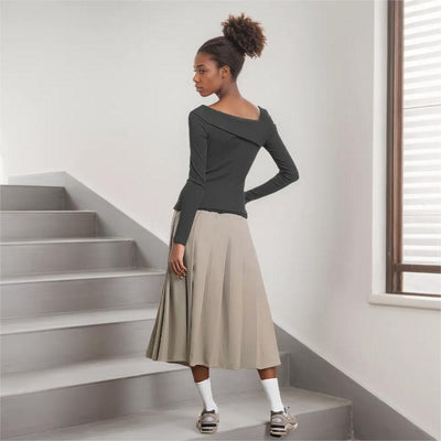 Blusa Manga Larga Mujer Otoño Invierno Ajustada Elegante Estilo Coreano - Image 2