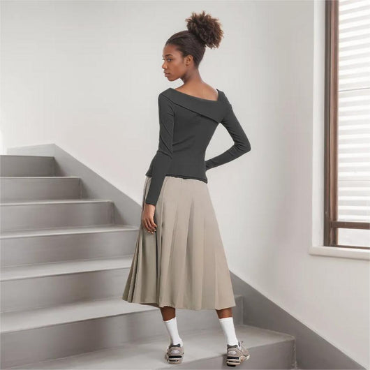 Blusa Manga Larga Mujer Otoño Invierno Ajustada Elegante Estilo Coreano - Image 2