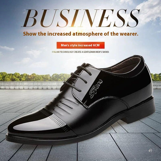 Zapatos Casuales de Novio para Otoño con Aumento de Altura en Negro - Image 3