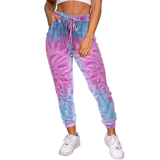 Pantalones Tie Dye Casual con Cordón para Mujer - Estilo Europeo - Image 4