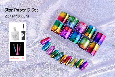 Set de 12 Láminas Decorativas para Uñas - Transferencias Nail Art - Image 4
