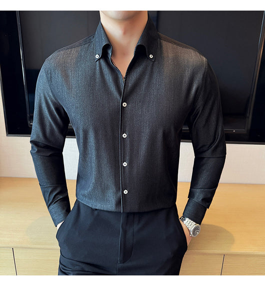 Camisa Denim de Manga Larga para Hombre - Image 15