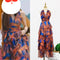 Vestido Largo Vintage con Estampado Contraste