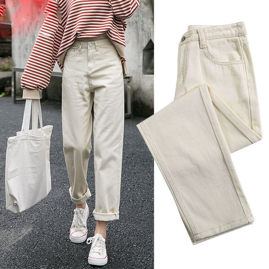 Jeans Sueltos de Cintura Alta Versátiles para Mujer - Image 5