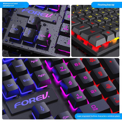 Teclado Retroiluminado 104 Teclas para Gamers con Ratón Portátil - Image 3