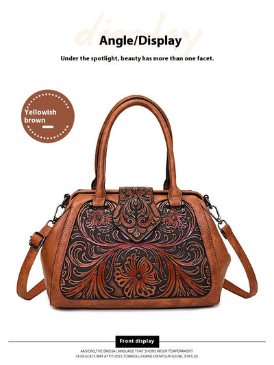 Bolso de Cuero Artesanal Tallado para Mujer con Diseño Asimétrico - Image 15
