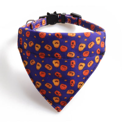 Juego de Collar y Babero para Gato Halloween con Diseño de Calabaza - Image 4