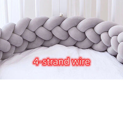 Protectores de Cuna Trenzados Alargados con Almohada Decorativa - Image 46
