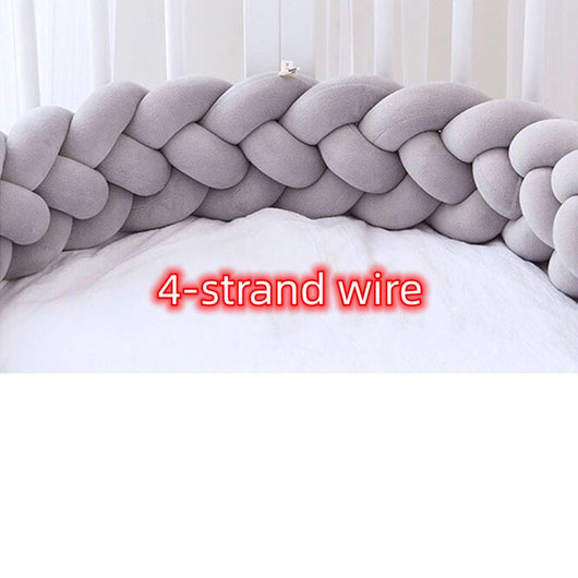Protectores de Cuna Trenzados Alargados con Almohada Decorativa - Image 46