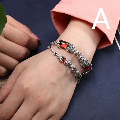 Pulsera de Valentía en Plata con Granate, Calcedonia y Ágata - Image 7
