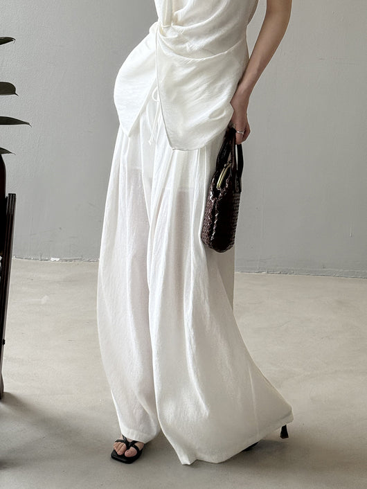 Conjunto Elegante sin Mangas: Blusa Temperamento + Pantalón Ancho Fluido - Image 14