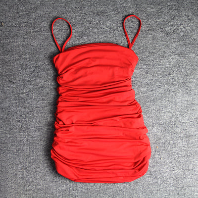 Vestido de Club Plisado con Escote Cruzado - Image 54