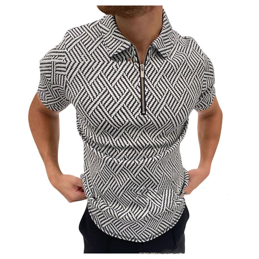 Camisa Casual Holgada con Estampado y Solapa para Hombre - Image 3
