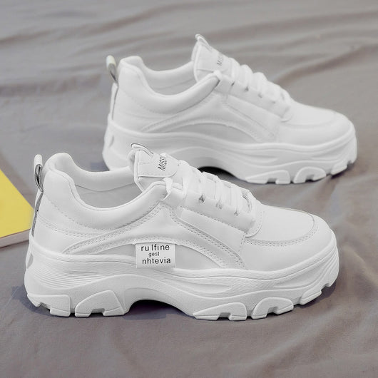 Zapatillas Blancas Deportivas para Mujer con Suela Gruesa - Estilo Trendy Otoño - Image 3