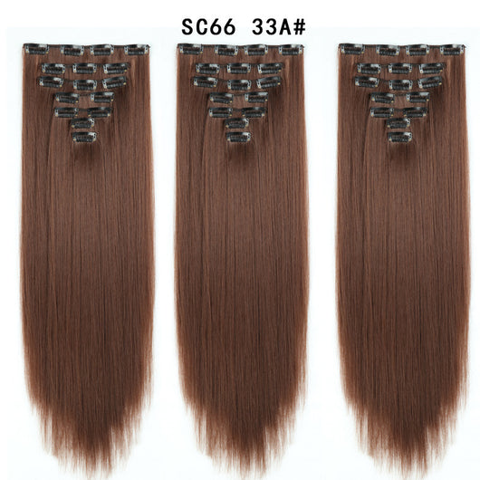Set de Extensiones de Cabello con 16 Clips - Peluca de Fibra Sintética Premium - Image 23