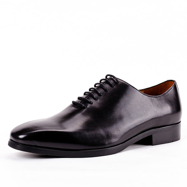 Zapatos Oxford Ejecutivos de Cuero Negro Punta Fina para Hombre