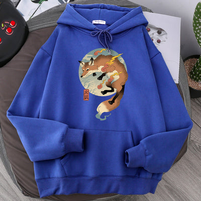 Sudadera Hoodie Estampada de Forro Polar para Hombre - Talla Grande - Image 6