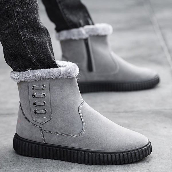 Botas Impermeables para Nieve en Algodón Grueso Negro para Hombre