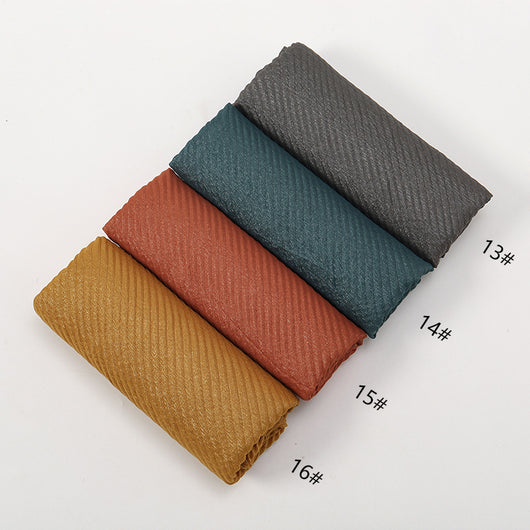 Pañoleta Suave de Poliéster Arrugado en Colores Lisos para Mujer - Image 22