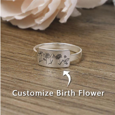 Anillo Retro de Flores del Mes de Nacimiento con Lenguaje Floral - Image 9