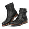 Botas Denim Minimalistas para Hombre con Cierre Lateral y Hebilla Metálica