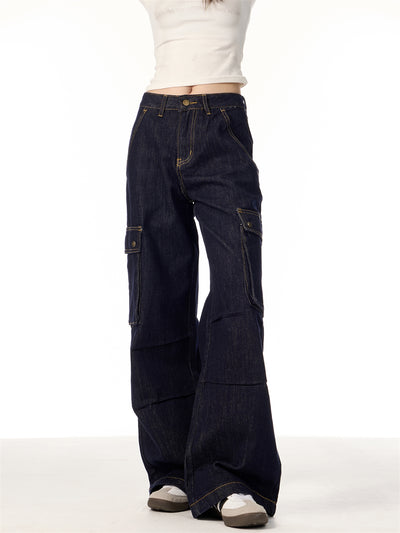 Pantalones Cargo Rectos de Pierna Ancha para Mujer con Múltiples Bolsillos - Image 18