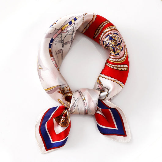 Pañuelo de Seda Cuadrado para Mujer - Diseño Estampado Versátil Primavera Verano - Image 13