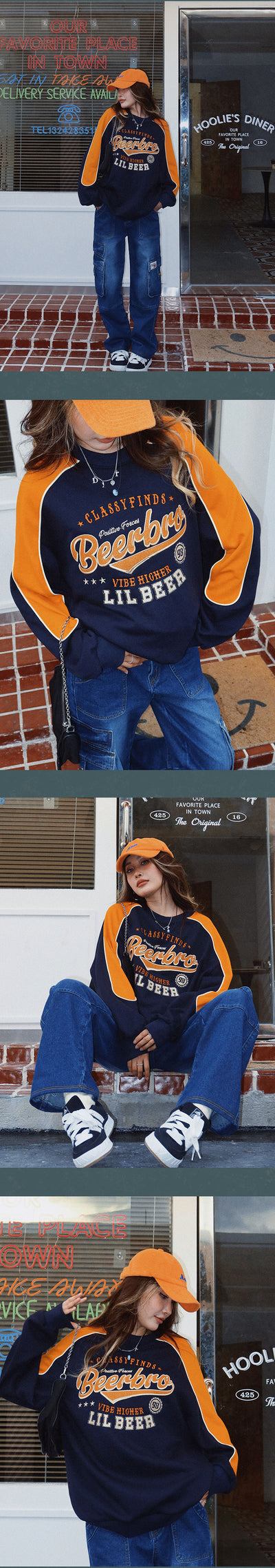 Suéter Retro Americano con Costuras de Contraste para Mujer - Image 14