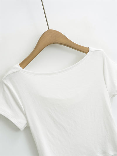 Blusa Tejida de Cuello Solapa Estilo Europeo Manga Corta - Image 8