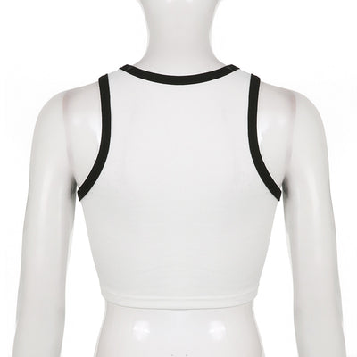 Top Cropped Estampado Alfabeto Contraste Ajustado - Image 9